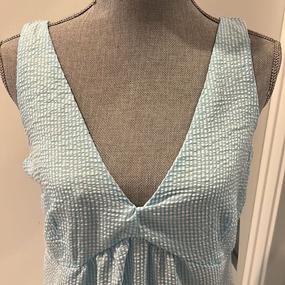 Maison Tara Baby Blue Gingham Dress - Picture 7 of 7